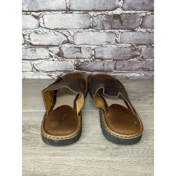 Rockport Brown Leather Cushion Open Toe Casual Slides Sandals Men Sz 11M US/44EU - Picture 6 of 16